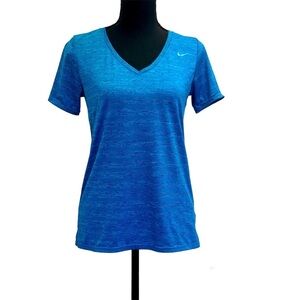 Nike V-Neck Legend Short-Sleeve Tee Blue Sz M